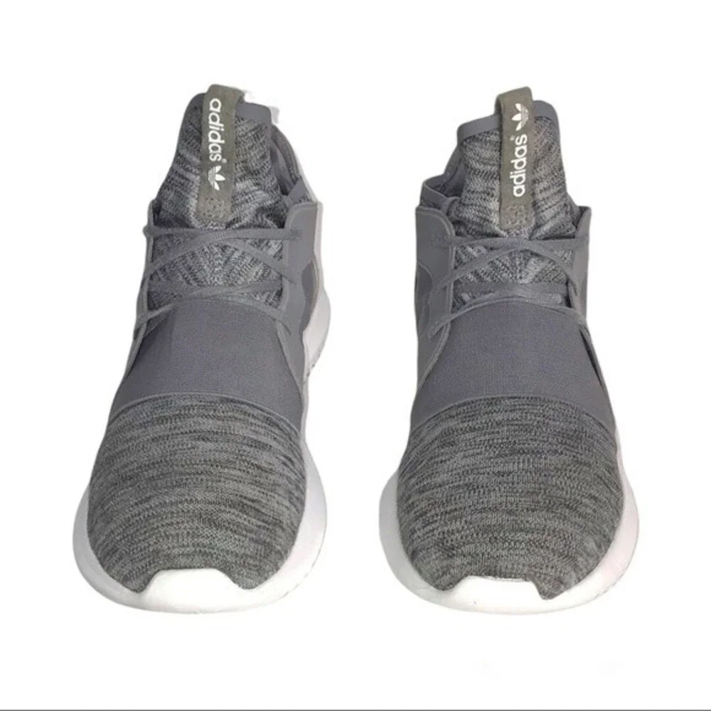 Adidas Originals Tubular Defiant Gray Marl Knit Suede Womens Sneakers Size 9